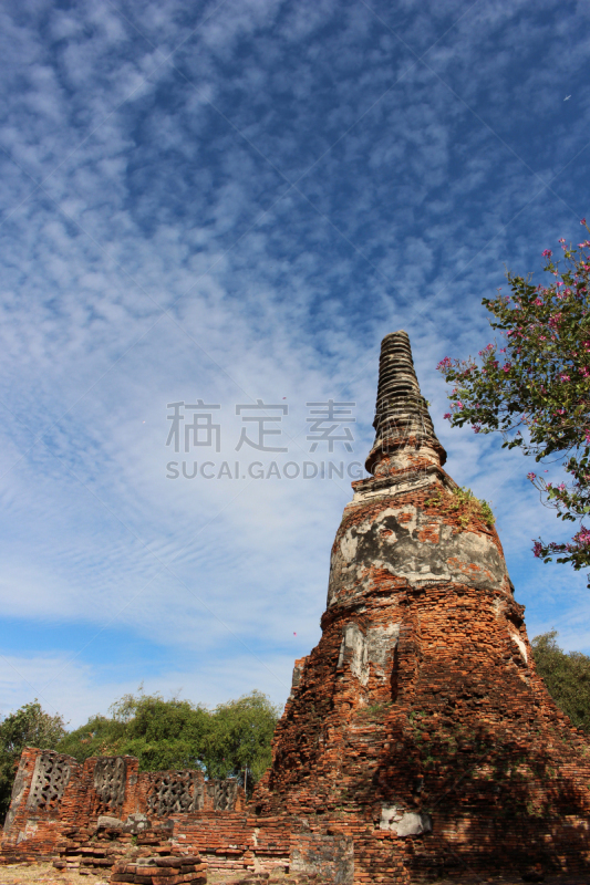 天空,寺庙,远古的,蓝色,宝塔,名声,日光,石墙,古老的