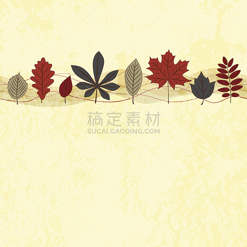 矢量,秋天,背景,形状,无人,绘画插图,植物,复古风格,光,叶子