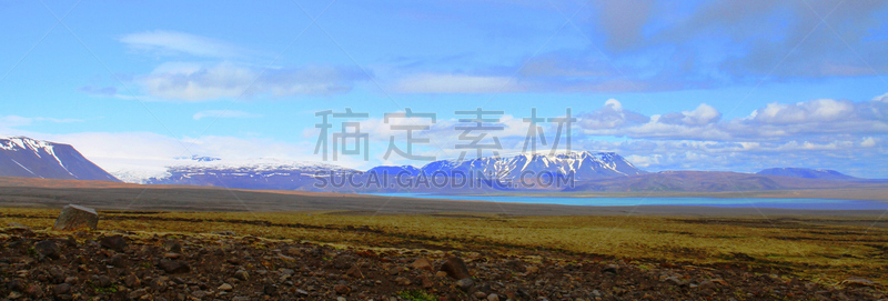 冰岛国,小屋,天空,暴风雨,雪,草坪,夏天,湖,草,农作物
