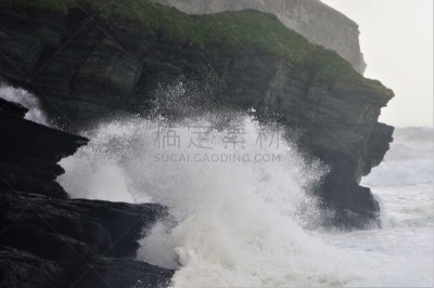 暴风雨,康沃尔,黑云压城,海洋,奥菲莉亚,十月,飓风,西南英格兰,2017年,北