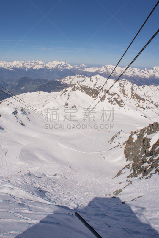 缆车,要塞,韦尔毕耶,勃朗峰,滑雪缆车,滑雪场,钢缆,尖头平底船,垂直画幅,天空