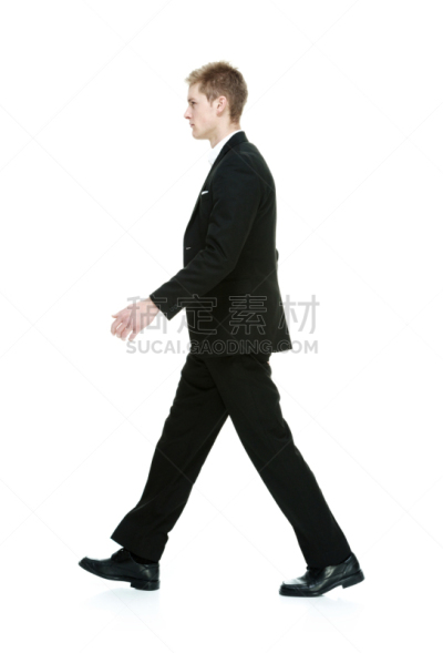 男商人,侧面像,侧面视角,套装,仅男人,全身像,男人,认真的,一个人,垂直画幅