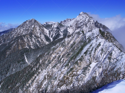山,八岳山,水平画幅,巴岳山,雪,长野县,无人,全景,户外,冬天