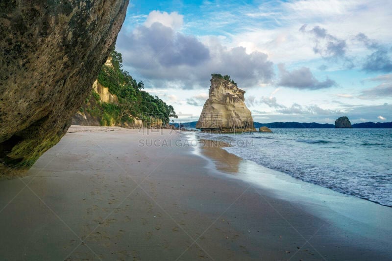 cathedral cove,新西兰,洞穴,科罗曼德尔半岛,看风景,水,沙子,岩层,夏天,拱门