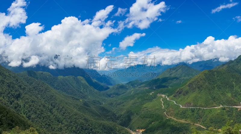 山,地形,全景,鸡尾酒,美,水平画幅,无人,东南亚半岛,夏天,户外