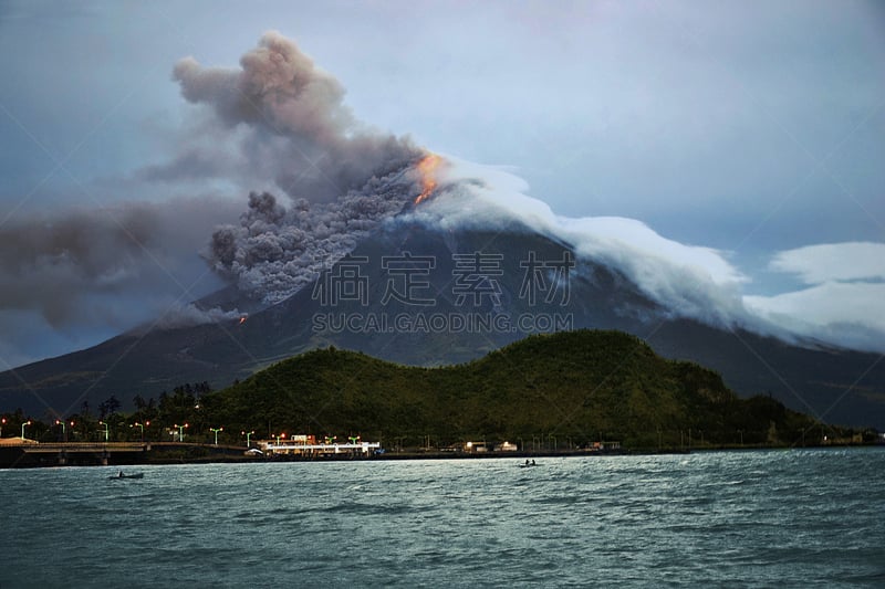 火山,马尔地马荣火山,黎牙实比市,水平画幅,阿尔拜省,无人,菲律宾,户外,爆发,摄影