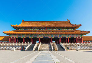 故宫,北京,太和殿,亭台楼阁,黄金,走廊,禁止的,大门,过去,龙
