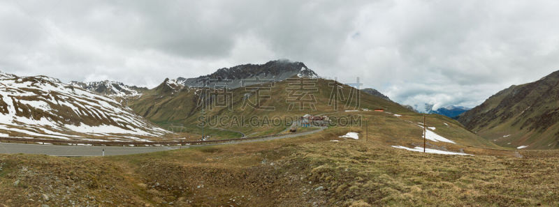 全景,斯泰尔维奥,山口,天空,水平画幅,无人,夏天,户外,山,多洛米蒂山脉