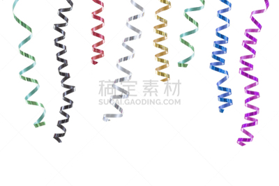 悬挂的,水平画幅,特写,在上面,图像,颜色,黑色背景,庆祝,卷发,卷起