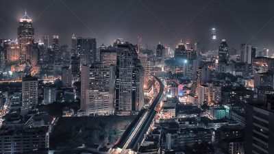 夜晚,城市,曼谷,办公室,水,天空,美,公园,水平画幅,银行