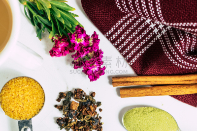茶,成分,饮料,茶叶,绿茶,牛奶,香料,肉桂,健康,干花