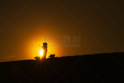 奥黛,女人,传统,沙丘,沙漠,衣服,天空,沙子,东南亚半岛,草