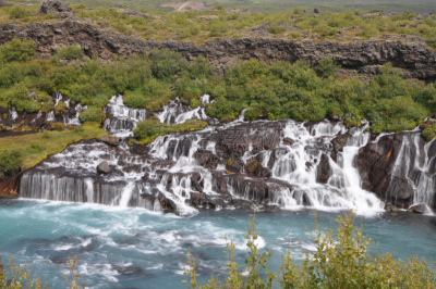 hraunfossar,冰岛国,自然,水平画幅,地形,瀑布,无人,户外,岛,著名景点