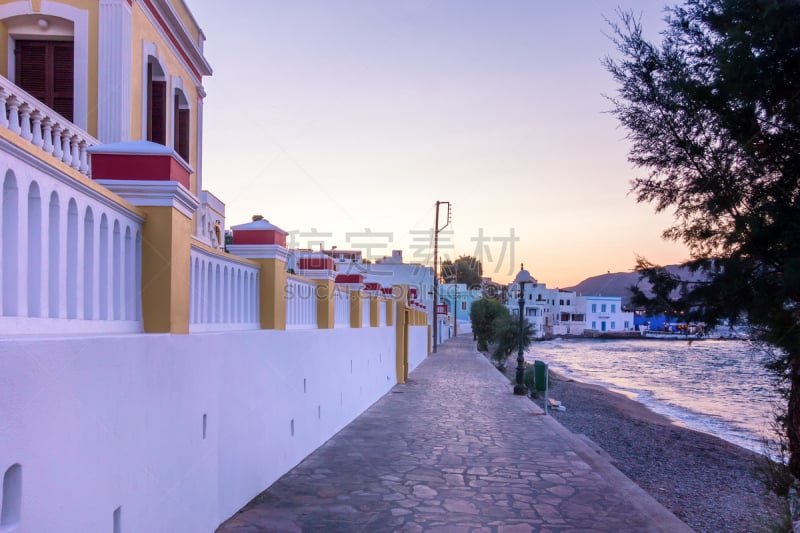 Evening colors over the village of Agia Marina, Leros island, Greece