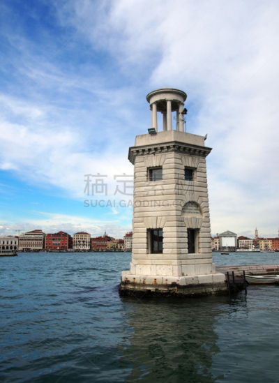 海岸线,灯塔楼,圣大乔治岛,岛,威尼斯,全景,照明设备,海港,浪漫,船