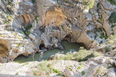 Rock formations in the river (Caminito del Rey, MÃ¡laga)