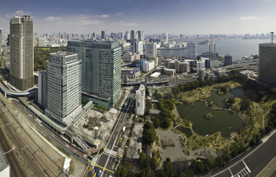 市区,汐留区,日本,航拍视角,东京,都市风景,滨水,风景,新桥站,亚洲人种