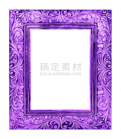 古董,边框,背景分离,紫色,白色背景,分离着色,金叶,垂直画幅,无人,古典式