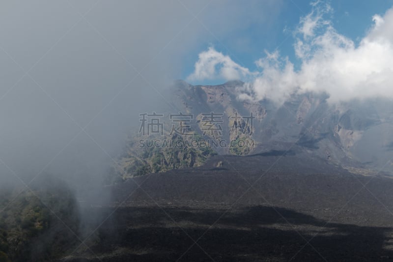 云,埃特纳火山,山谷,西西里,水灾,公园,寒冷,暗色,环境,著名景点