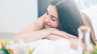 spa美容,女人,华贵,床,水平画幅,美人,青年人,后背,芳香疗法