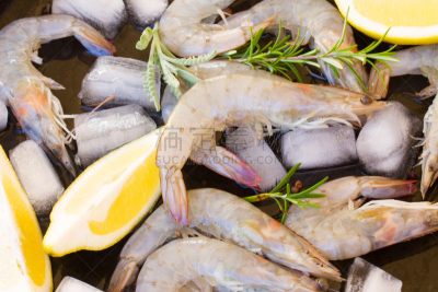 生食,对虾,自然,褐色,水平画幅,绿色,有机食品,膳食,小吃,海洋