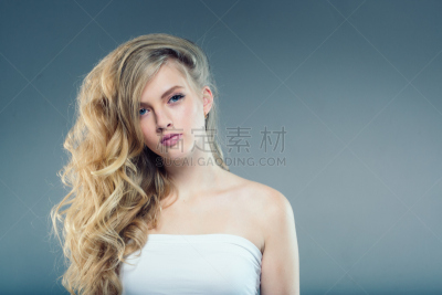 金色头发,女人,肖像,皮肤,美,彩妆,水平画幅,美人,化妆用品