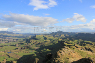 新西兰,电报机,天空,水平画幅,云,山,无人,阴影,户外,草