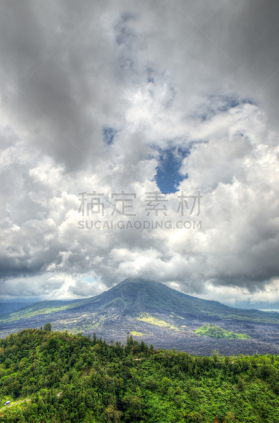 巴厘岛,地形,巴杜尔山,火山,印度尼西亚,垂直画幅,水,天空,美,山