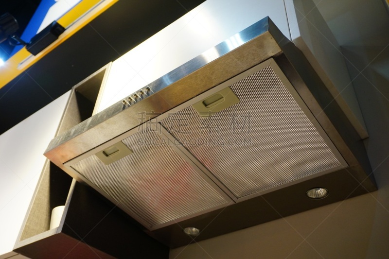 风帽,厨房,新的,平视角,家具,金属,光,手提炉,居住区,商业厨房