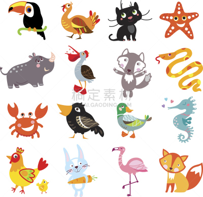 大蟒蛇,海马,巨嘴鸟,乌鸦,犀牛,海星,自然,动物园,非洲,野生动物