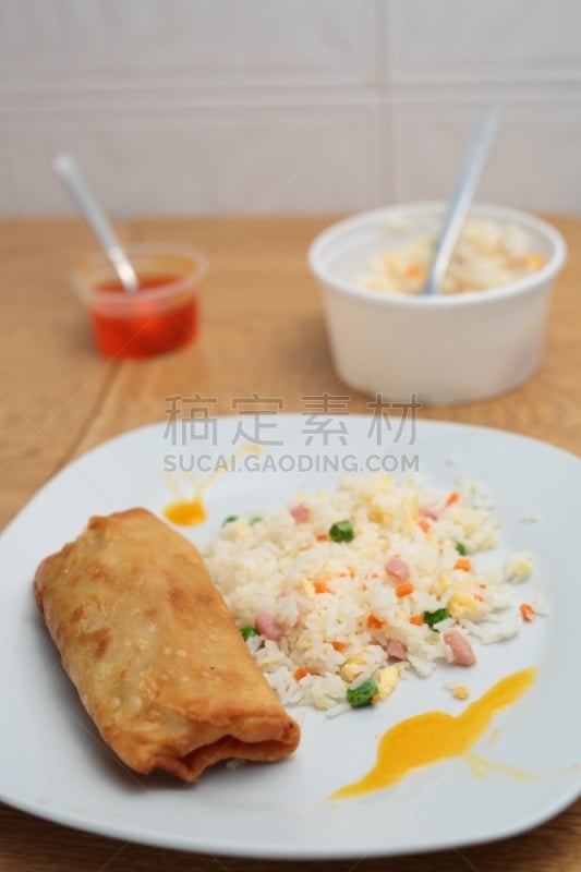 开胃酱,咕噜菜,东方食品,垂直画幅,清新,开胃品,膳食,深的,盘子,亚洲