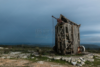 被抛弃的,风车,齿状山脊,特拉华,自然,天空,暴风雨,水平画幅,地形,建筑