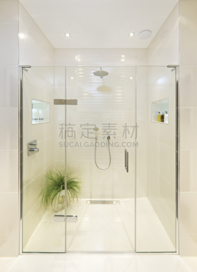 酷,淋浴房,屏风门,淋浴头,玻璃,门,皂液器,垂直画幅,新的,浴室