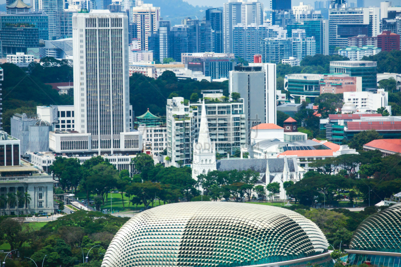 新加坡,风景,城市天际线,角度,航拍视角,伦敦城,夏天,自然美,宽的,办公室