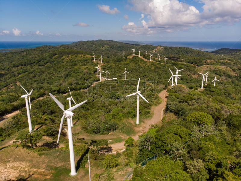 风轮机,加勒比海地区,岛,可再生能源,热带气候,环境,云,图像,海洋,洪都拉斯