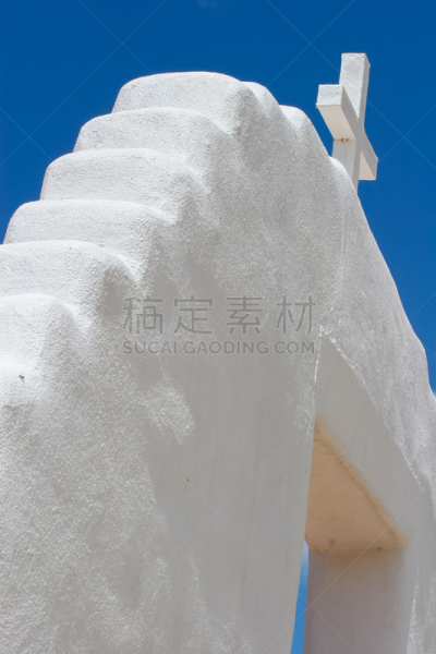 美国,印第安人保留地桃斯,布希曼族,小礼拜堂,格罗尼默,陶斯,普布韦洛族,垂直画幅,纪念碑,天空