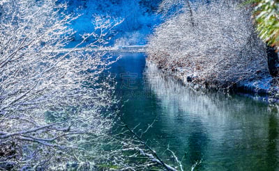 雪,冬天,利文沃斯,冰,华盛顿州,韦纳奇河,水,褐色,水平画幅,无人