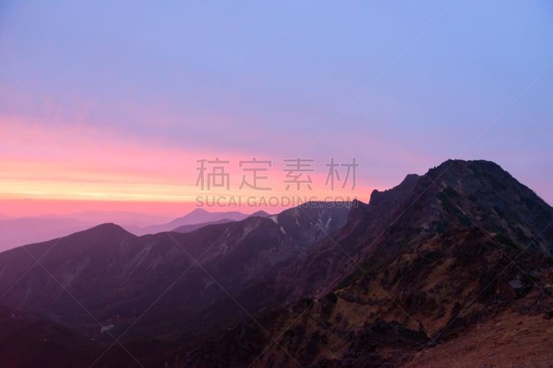 巴岳山,日本,风景,长野县,美,水平画幅,秋天,千野,无人,曙暮光