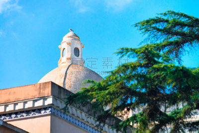 圆顶建筑,岛,卡普里,圣多,度假胜地,水平画幅,阿玛菲海岸,无人,夏天