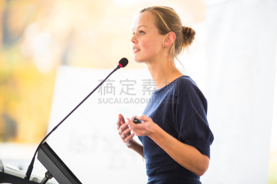 女商人,可爱的,青年人,演说家,商务研讨会,研究会,观众,会议,麦克风,首席执行官
