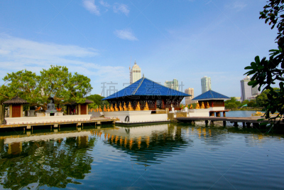 斯里兰卡,湖,科伦坡,寺庙,水平画幅,建筑,马六甲州,全景,贝拉贝克撒,早晨