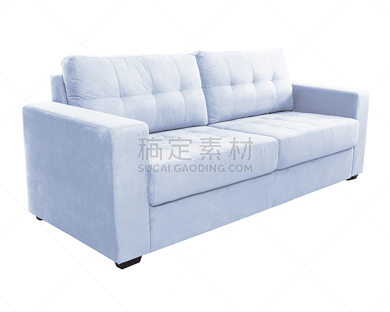 纺织品,沙发,白色背景,舒服,座位,彩色图片,分离着色,三个物体,视角,空的