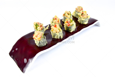 日本食品,水平画幅,无人,海产,特写,寿司卷,清新,鱼类,份量