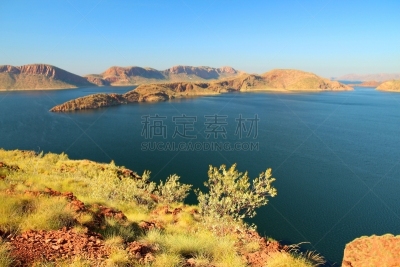 偏远地区,澳大利亚,湖菱形花纹,水,人造的,西澳大利亚,水平画幅,山,库努纳拉,旅行者