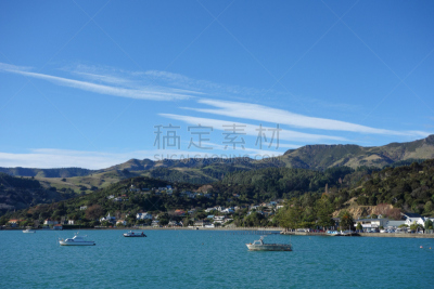 akaroa,海港,海湾,水,新西兰,水平画幅,无人,2015年,水湾,海洋