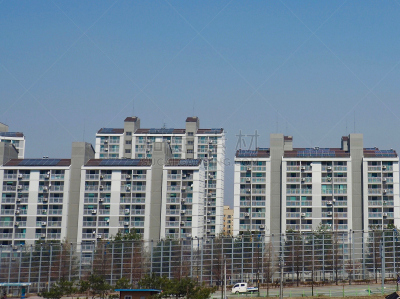 韩国,公寓,太阳能电池板,城市生活,可再生能源,科技,家庭,城镇景观,环境,环境保护
