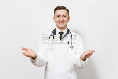 男性,听诊器,健康保健,人力资源,男人,相机,白色背景,问候