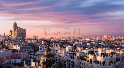 马德里,都市风景,保垒之门,林荫大道,伊比利亚风格,城市天际线,水平画幅,交通,户外,城镇