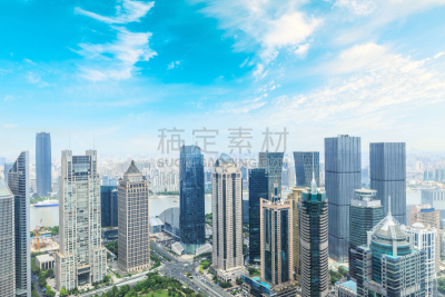 上海,航拍视角,商务,横截面,交通,现代,著名景点,背景,天空,建筑