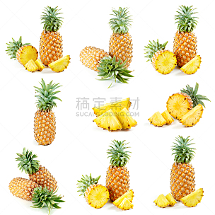 菠萝,分离着色,白色背景,维生素,果汁,特写,甜点心,清新,一个物体,精神振作
